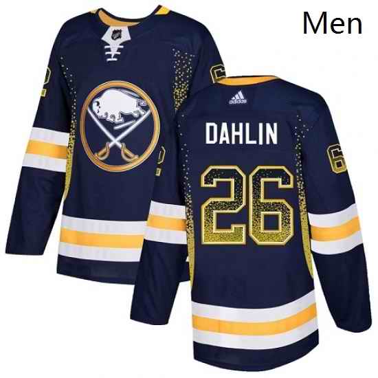 Mens Adidas Buffalo Sabres 26 Rasmus Dahlin Authentic Navy Blue Drift Fashion NHL Jersey